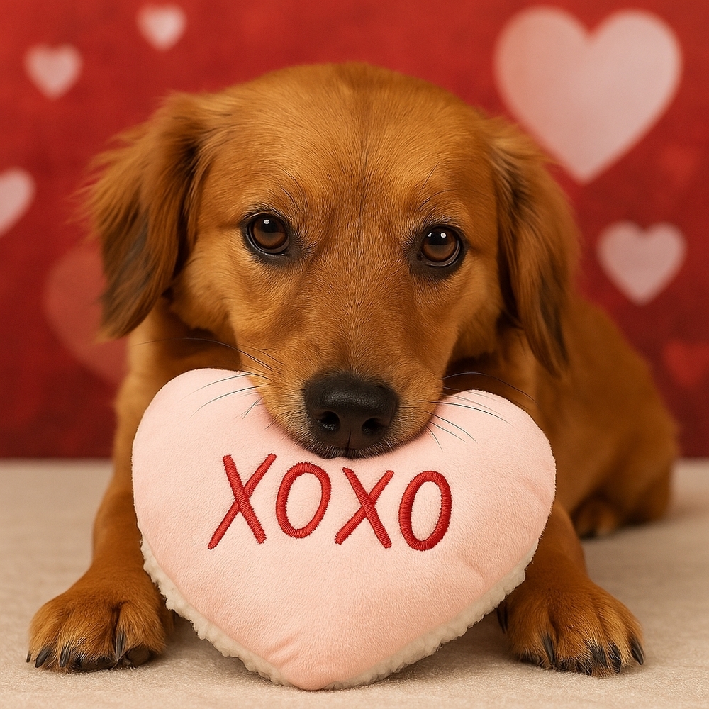 Giftable World 7" Pink Macaroon Heart Squeaker & Crinkle Pet toy item VP23012